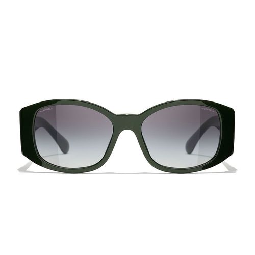 Kính Mát Chanel Oval Sunglasses CH5450 1228S6 Màu Xám/Xanh Green