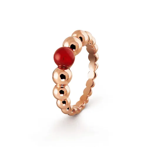 Trang sức Nhẫn Vàng hồng 18k - Nhẫn Jewery Luxury Perle'e Couleurs Variation Carnelian 18k Rose Gold Màu Vàng Hồng - Vua Hàng Hiệu