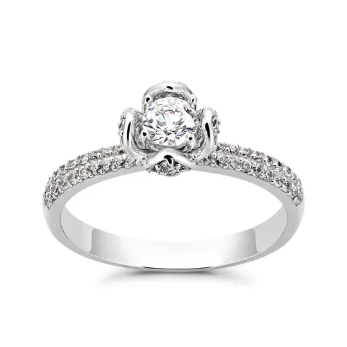 Trang sức Bạc Vàng 585, đá cucbic zirconia - Nhẫn Huy Thanh Jewelry NDINO 224 - 14K - Đá Cubic Zirconia Màu Bạc - Vua Hàng Hiệu