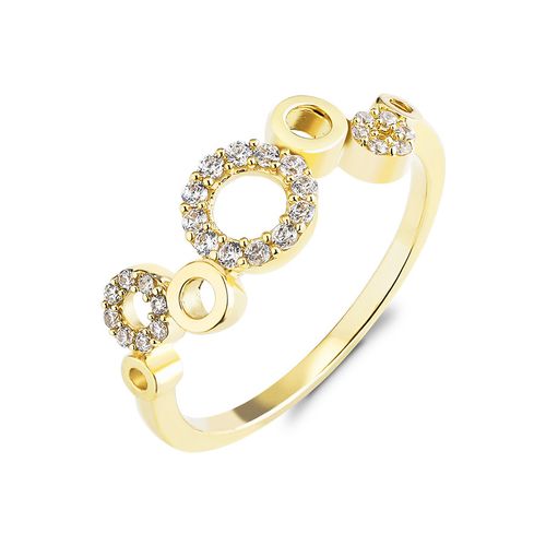 Nhẫn Huy Thanh Jewelry NPTB 329 - 14K - Đá Cubic Zirconia Màu Vàng Gold-1