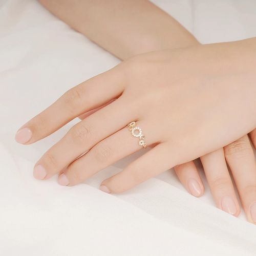 Nhẫn Huy Thanh Jewelry NPTB 329 - 14K - Đá Cubic Zirconia Màu Vàng Gold-2