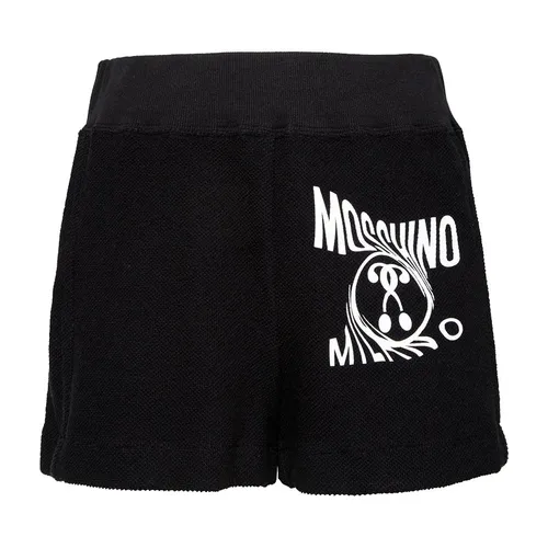 Thời trang Đen Quần shorts Cotton - Quần Shorts Moschino Couture With Moschino Logo Print T0335 0528 1555 Màu Đen - Vua Hàng Hiệu