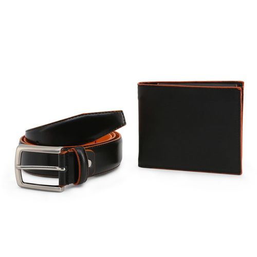 Set Ví + Thắt Lưng Nam Made in Italy Gift Box Belt + Wallet Lucio-Nero-Arancio Màu Đen - Cam