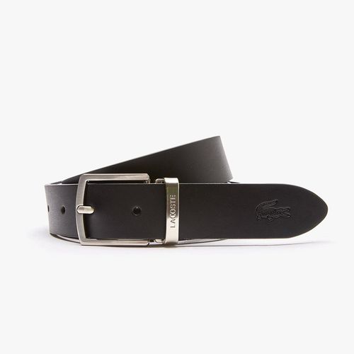 Thắt Lưng Lacoste Men's Reversible Leather Belt And 2 Buckles Gift Set Màu Xám/Đen Size 110-2