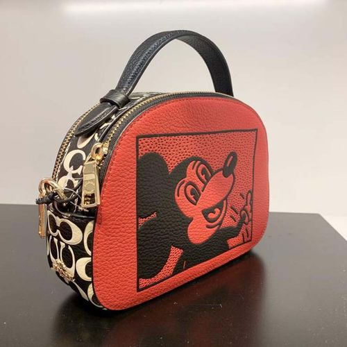 Túi Đeo Chéo Coach Disney Mickey Mouse X Keith Haring Serena Gold/Electric Red Multi Leather Satchel Màu Đỏ-5