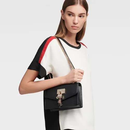 Mua Túi Đeo Chéo DKNY Elissa Small Pebbled Leather Shoulder Bag Black