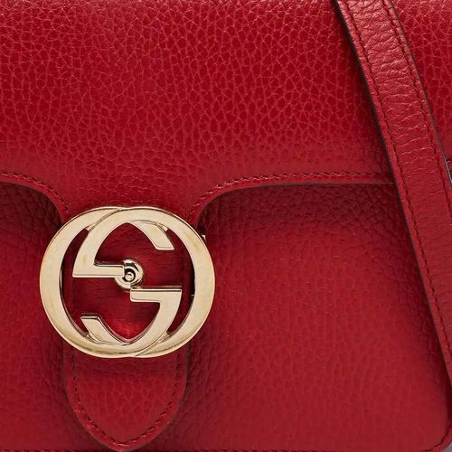 Túi Đeo Chéo Gucci Interlocking Leather Chain Crossbody Màu Đỏ-6