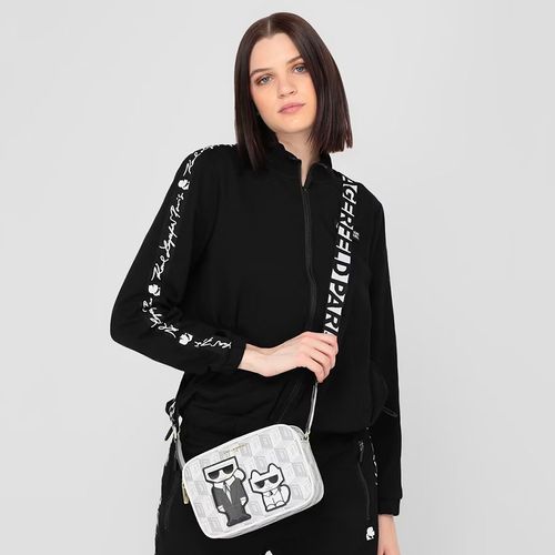 Túi Đeo Chéo Karl Lagerfeld Ikonik Kuilt Black Shoulder Bag Màu Trắng Xám-4