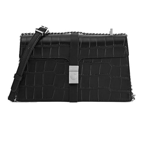 Túi Đeo Chéo Pedro Studio Farida Leather Croc-Effect Shoulder Bag Black 76610052 Màu Đen-1