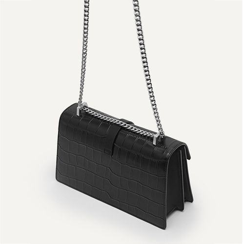Túi Đeo Chéo Pedro Studio Farida Leather Croc-Effect Shoulder Bag Black 76610052 Màu Đen-3
