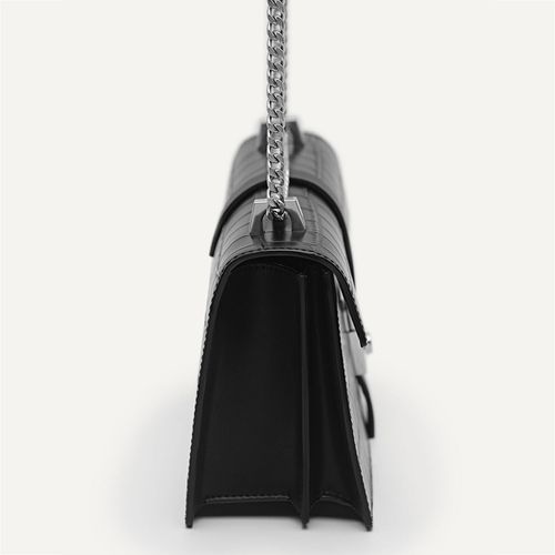 Túi Đeo Chéo Pedro Studio Farida Leather Croc-Effect Shoulder Bag Black 76610052 Màu Đen-6