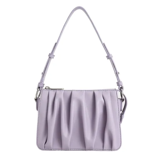 Túi Đeo Vai Nữ Charles & Keith CNK Beaded Strap Ruched Shoulder Bag - Lilac 20270749 Màu Tím