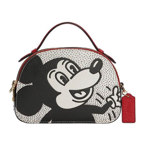 Túi Xách Coach Disney Mickey Mouse x Keith Haring Serena Satchel C7234 Màu Trắng Đen