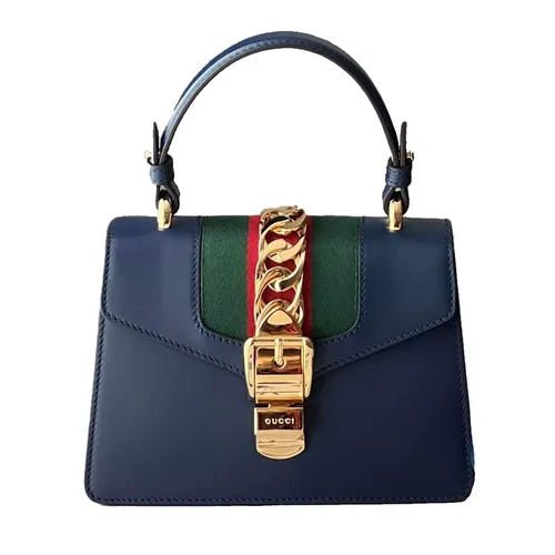 Túi xách - Túi Xách Gucci Sylvie Mini Leather Bag Màu Xanh Navy - Vua Hàng Hiệu