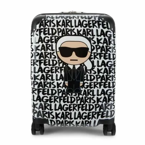Vali Karl Lagerfeld Paint Stroke Logo Spinner Suitcase 20 Inch Màu Đen Trắng