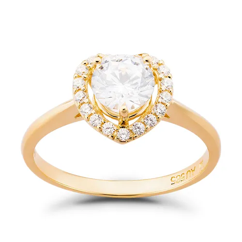 Nhẫn Huy Thanh Jewelry NDINO 210 - 14K - Đá Cubic Zirconia Màu Vàng Gold