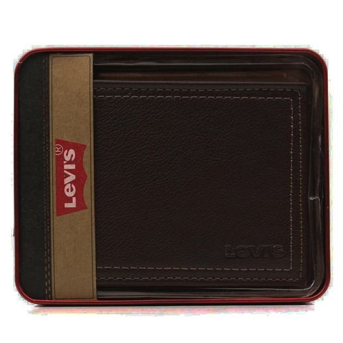 Ví Nam Levi's Men's Premium Leather Wallet Màu Nâu Đậm-4