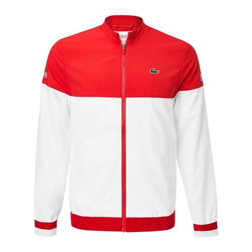 Áo Khoác Lacoste Men's Sport X Novak Djokovic Colorblock Zip Jacket BH9657-B6C Màu Đỏ Phối Trắng Size 48
