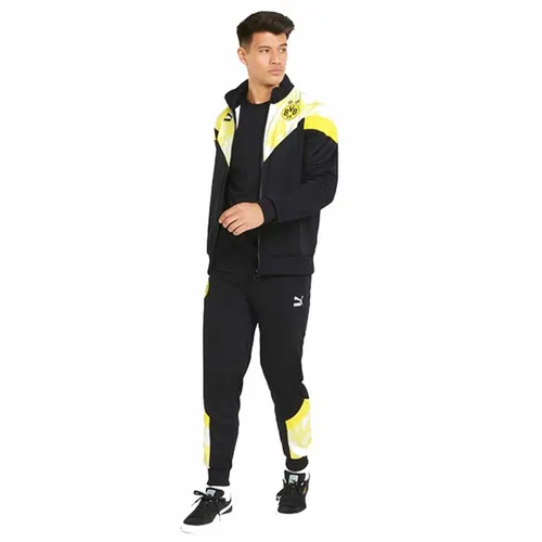 Bộ Thể Thao Puma Black BVB Iconic MCS Mesh Printed Regular Fit Sports Jacket Màu Đen Vàng Size XS