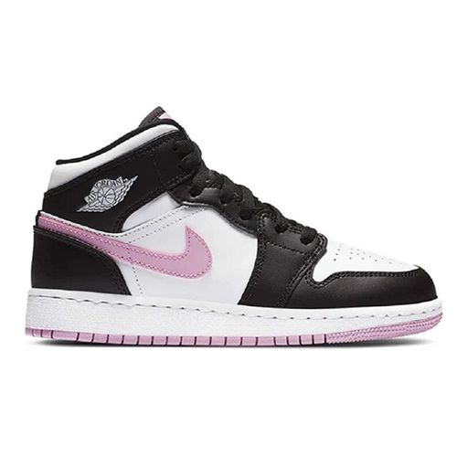 Giày Thể Thao Nike Air Jordan 1 Mid White Black Light Arctic Pink (GS) 555112-103 Màu Đen Trắng Size 38-2