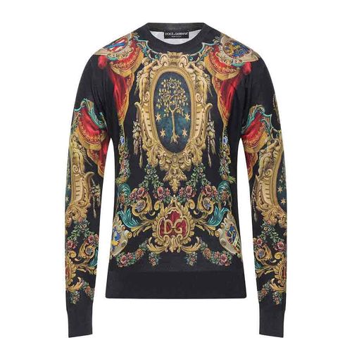 Áo Len Dolce & Gabbana Pullovers Họa Tiết Đặc Trưng Phối Màu