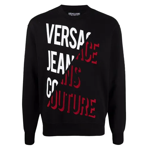 Áo Nỉ Versace Jeans Couture Logo-Print Cotton Sweatshirt 71GAIF04-CF00F Màu Đen
