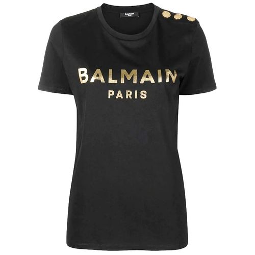 Áo Phông Balmain Paris Logo T-shirt EF005BB28 EAD Màu Đen