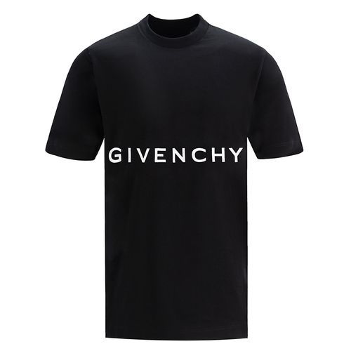Áo Phông Givenchy Embroidered Logo Slim Fit Tee Black BM716B3Y6B 001 Màu Đen