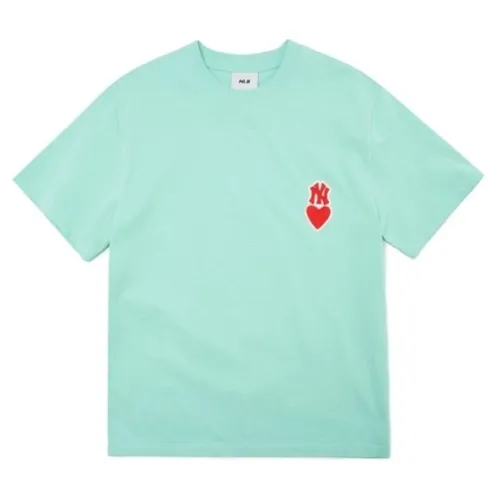 Thời trang - Áo Phông MLB Heart Small Logo Comfortable Fit Short Tshirt 3ATSH1023-50MTL Màu Xanh Ngọc - Vua Hàng Hiệu