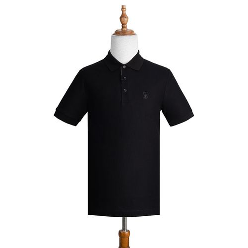 Áo Polo Burberry Shirt In Cotton Piqué With Monogram 8014003 A1189 Màu Đen Size XS