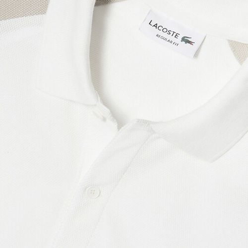 Áo Polo Dài Tay Lacoste Men's Long-Sleeved Colorblock Pique Polo Shirt PH5050 20B TRY Màu Sữa Size S-2