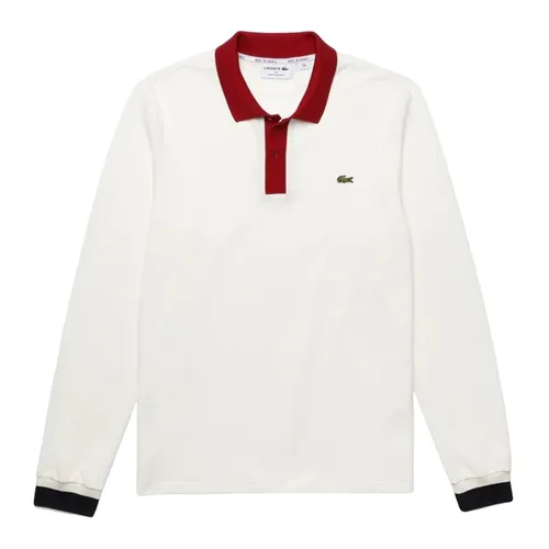 Áo Polo Dài Tay Lacoste Men's Made In France Contrast Collar Long Sleeve Polo Shirt PH1873 00 E42 Màu Trắng Size S