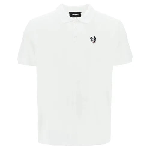 Thời trang DSquared2 Áo Polo - Áo Polo Dsquared2 Logo Dog S79GL0005 S22743 Màu Trắng - Vua Hàng Hiệu