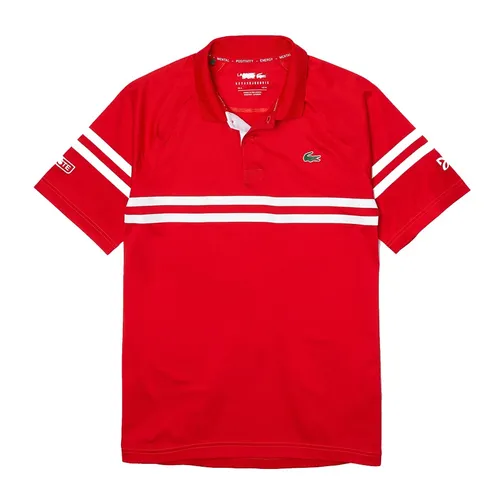Áo Polo Lacoste Sport X Novak Djokovic Ultra-light Striped Polo Shirt DH9685 00 C9U Màu Đỏ Size XS
