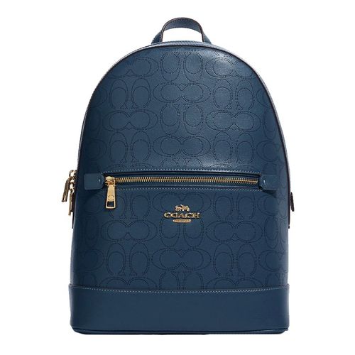 Balo Coach Kenley Backpack In Signature Leather CA237 Màu Xanh Navy-1