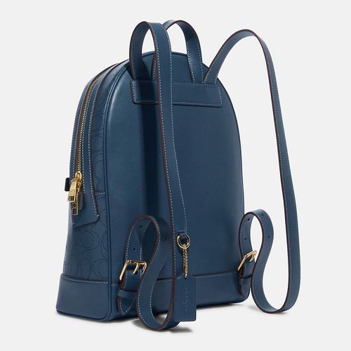 Balo Coach Kenley Backpack In Signature Leather CA237 Màu Xanh Navy-2