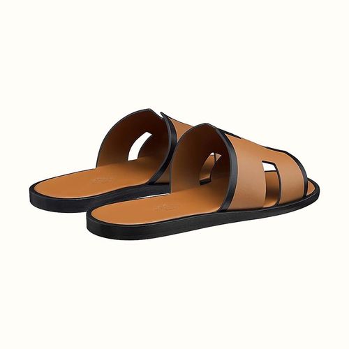 Dép Hermès Izmir Calfskin Leather Sandal Màu Nâu Size 41-2