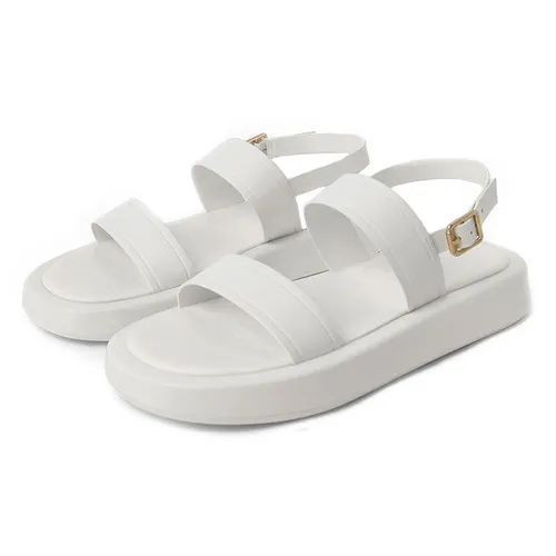 Dép Sandal Nữ Charles & Keith CNK Open Toe Slingback Platform Sandals 70920098 Màu Trắng Size 36