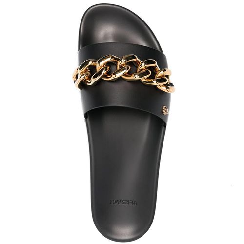 Dép Versace Medusa Chain Leather Slides Màu Đen-3