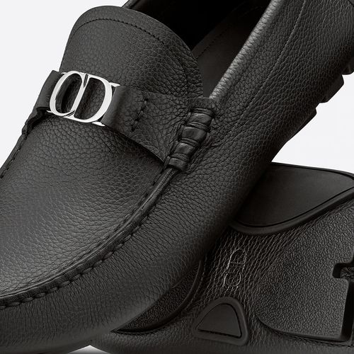 Giày Lười Nam Dior Loafer Black Grained Calfskin Màu Đen Size 40-4