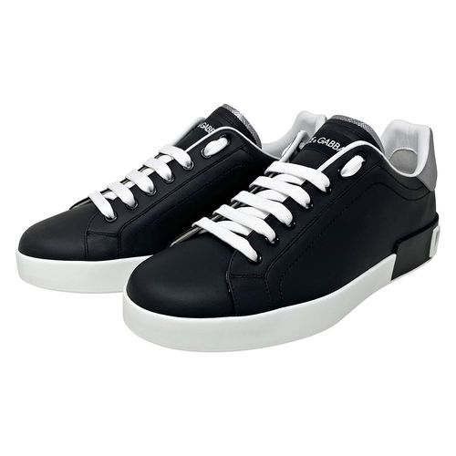 Giày Sneakers Dolce & Gabbana D&G Calfskin Nappa Portolino CS1760 AH527 8B979 Màu Đen-1