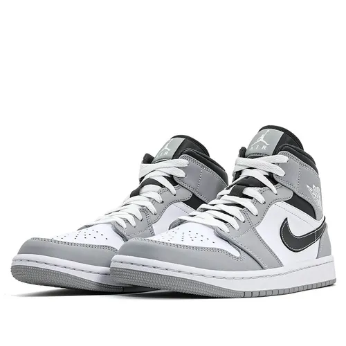 Giày Thể Thao Nike Air Jordan 1 Mid ‘Light Smoke Grey’ 554724-078 Màu Xám Trắng Size 38.5