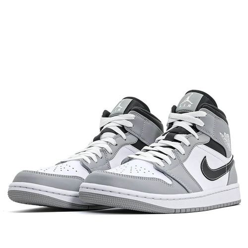 Giày Thể Thao Nike Air Jordan 1 Mid ‘Light Smoke Grey’ 554724-078 Màu Xám Trắng Size 44.5