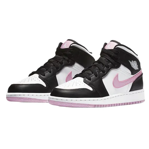 Giày Thể Thao Nike Air Jordan 1 Mid White Black Light Arctic Pink (GS) 555112-103 Màu Đen Trắng Size 39