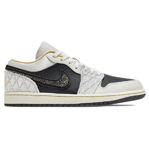 Giày Thể Thao Nike Jordan 1 Low 'Beaded Swoosh' DV1762-001 Màu Xám Đen Size 41-2