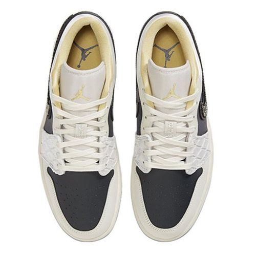 Giày Thể Thao Nike Jordan 1 Low 'Beaded Swoosh' DV1762-001 Màu Xám Đen Size 41-4