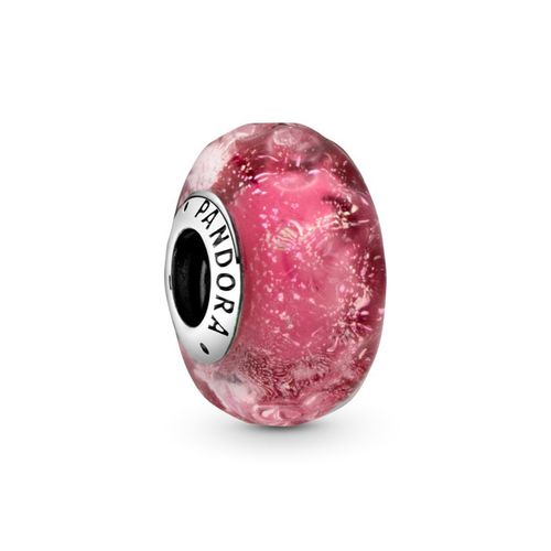 Hạt Vòng Charm Pandora Wavy Fancy Pink Murano Glass 798872C00 Màu Hồng