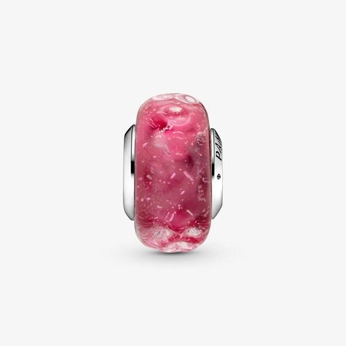 Hạt Vòng Charm Pandora Wavy Fancy Pink Murano Glass 798872C00 Màu Hồng-5