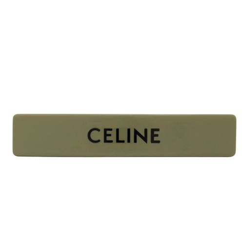 Kẹp Tóc Celine Monochroms Hair Clip In Acetate And Steel Kaki / Black Màu Xanh Kaki-1