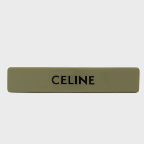 Kẹp Tóc Celine Monochroms Hair Clip In Acetate And Steel Kaki / Black Màu Xanh Kaki-2